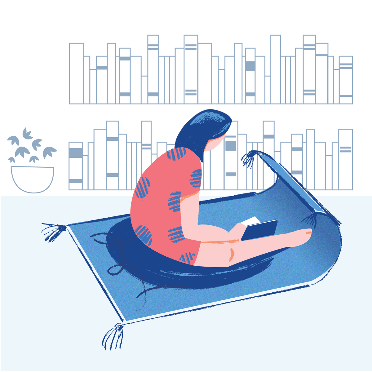 Reading on the floor